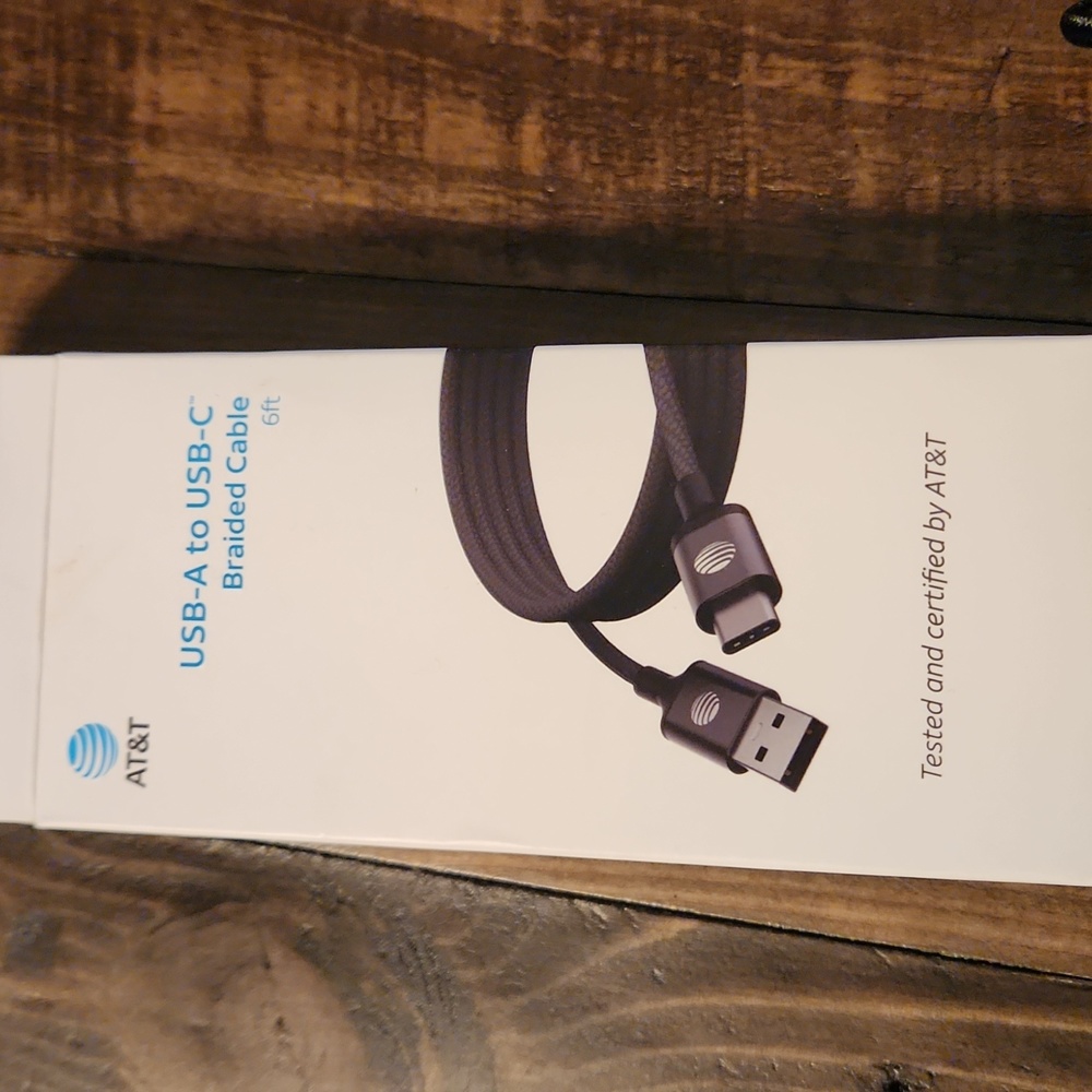 AT&T USB-A to USB-C 6Ft Heavy-duty Braided Cable